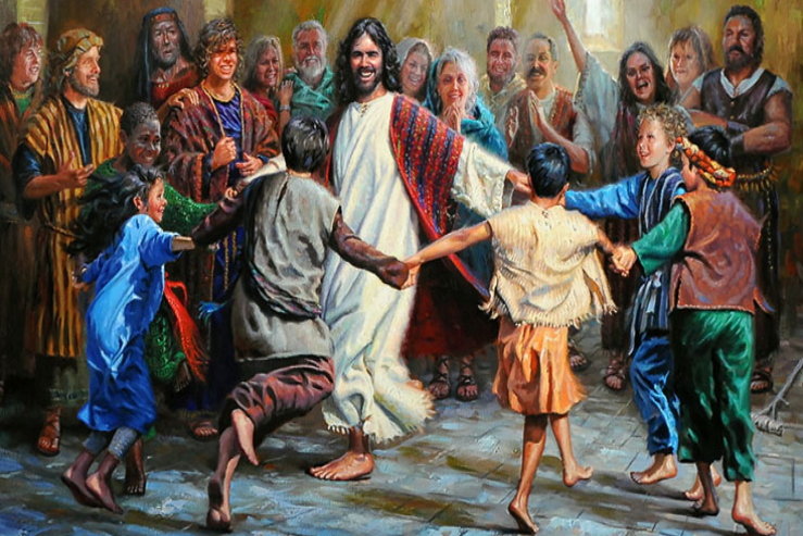 Jesus Dancing with Children