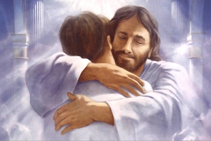 Jesus Hugging A Man