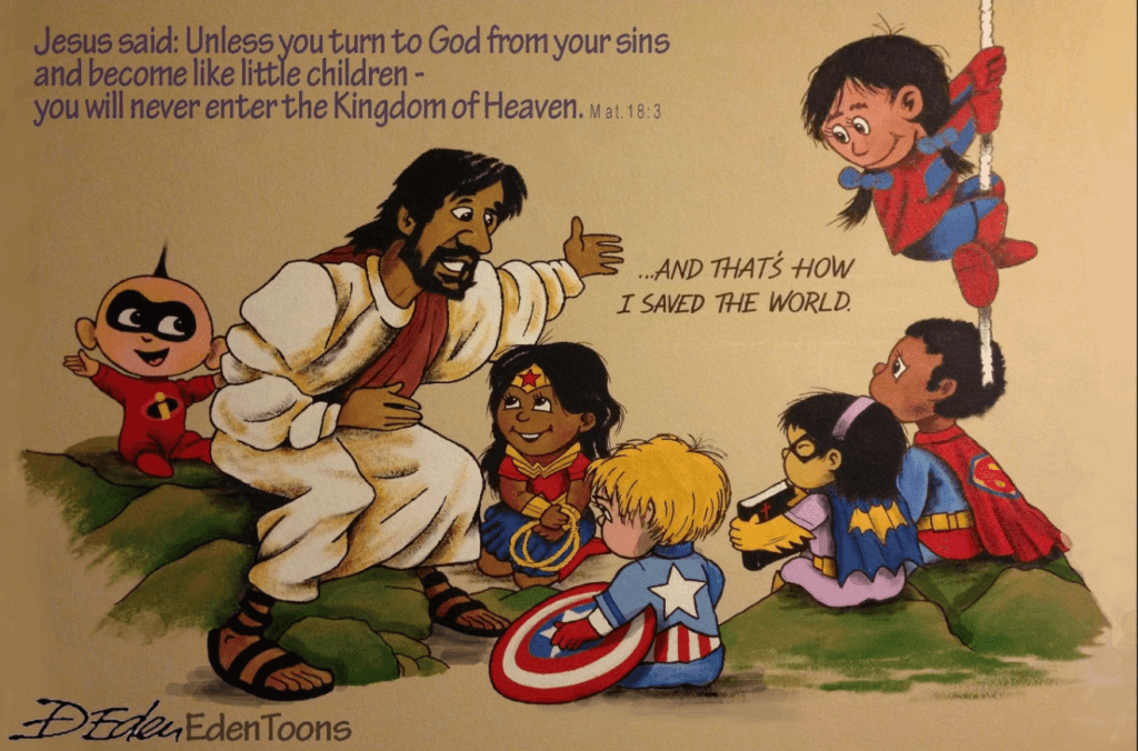 Jesus talking to the little children