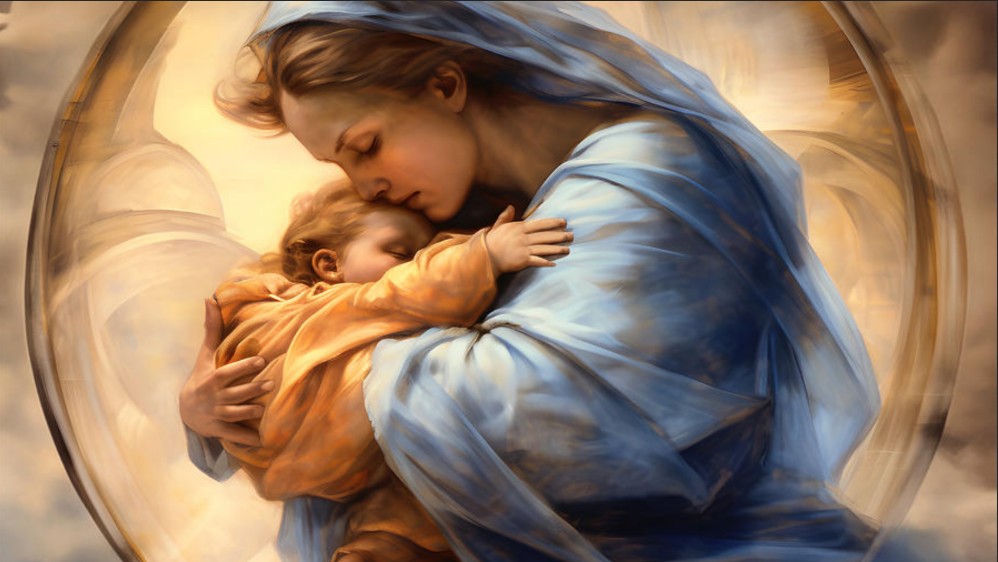 Mary accepts the journey to give birth to Jesus